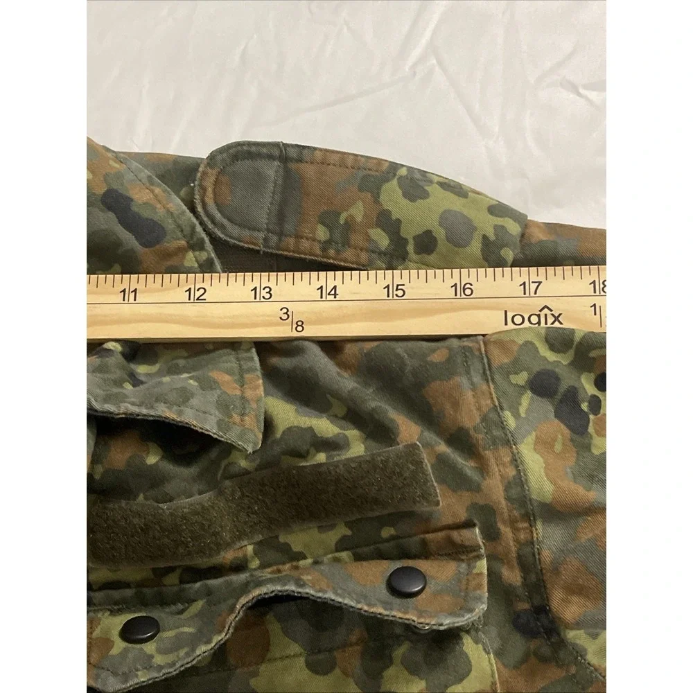 German Bundeswehr Flecktarn Camo Shirt Zip And Snap Closer‎ Long Sleeve Unisex